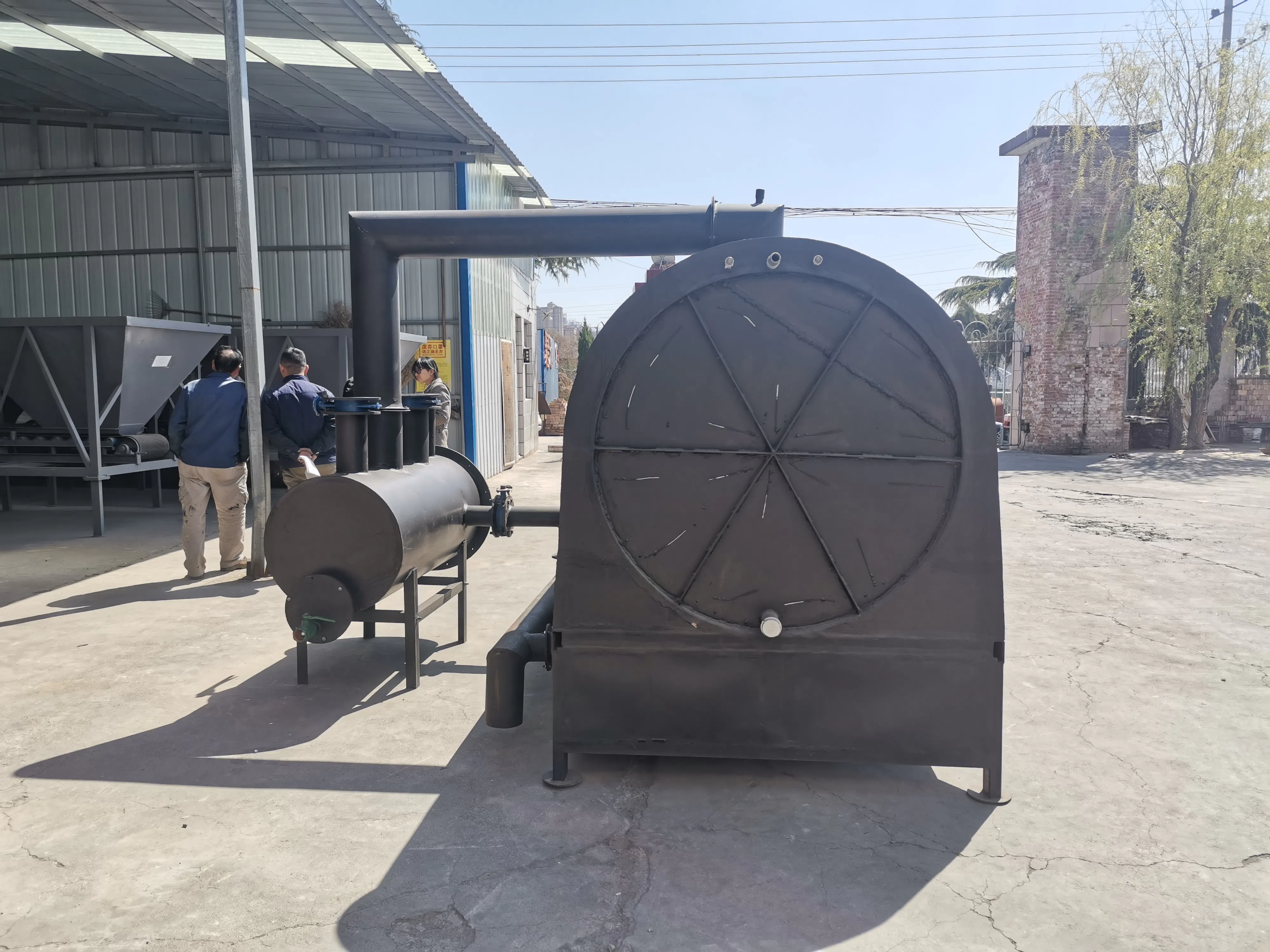 Horizontal Airflow Charcoal Making Furnace